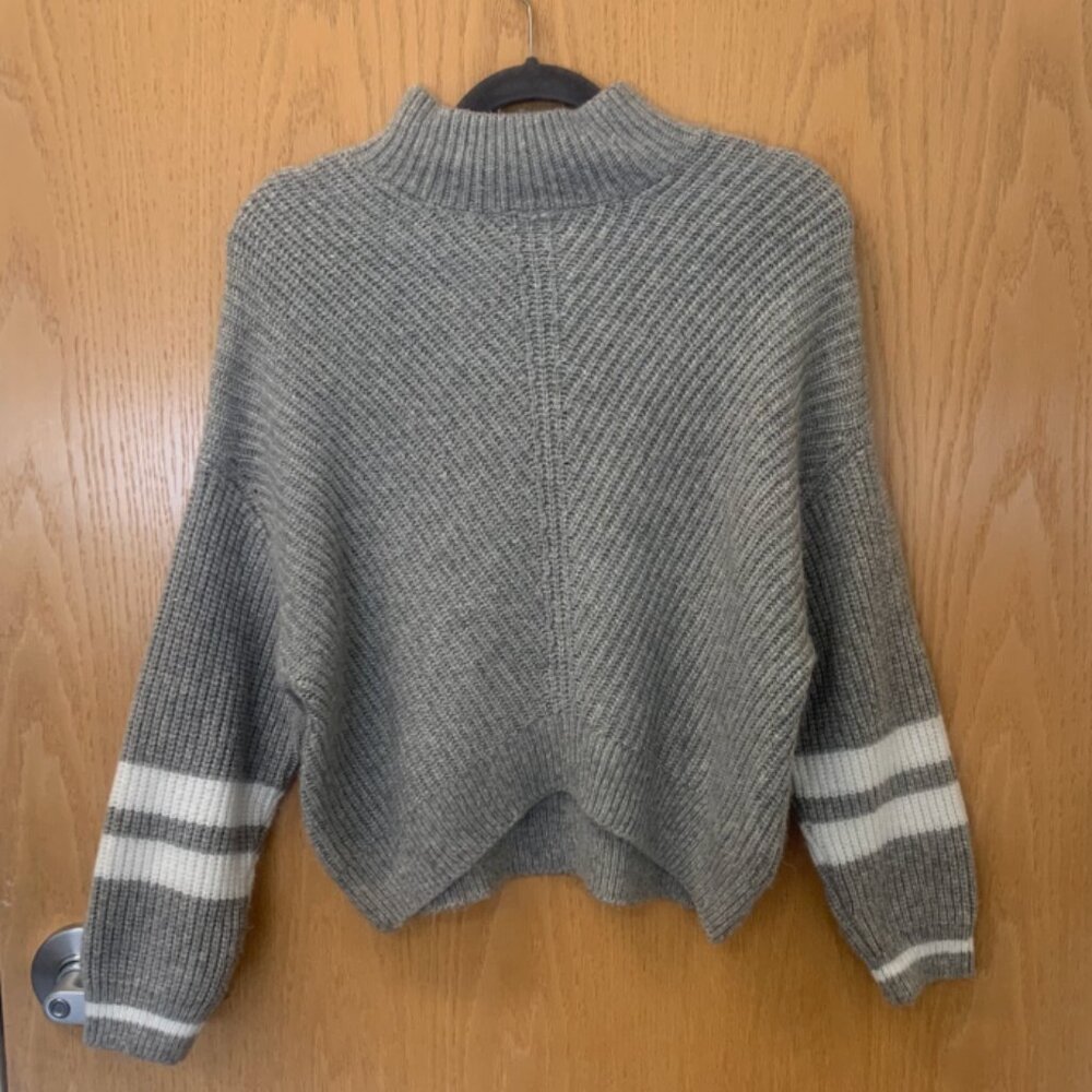 Express Gray Collegiate Stripe Sweater XS | Soft Grunge Academia